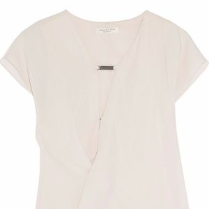 NEW Halston Heritage Draped Crepe Blouse Top